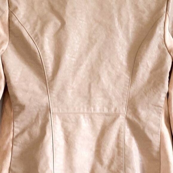 BLANKNYC Faux Leather Mixed Media Drape Front Jacket Size S - Picture 7 of 10